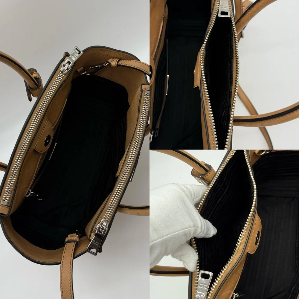 Authentic Prada light brown Calfskin leather tote - Picture 13 of 15